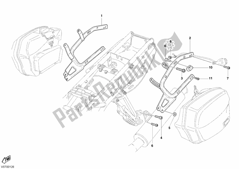 Todas las partes para Sujetadores De Maletas de Ducati Sport ST3 USA 1000 2006